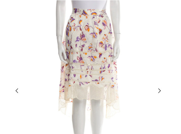 Zadig & Voltaire Floral Print Midi Length Skirt Size 2 - Picture 1 of 3